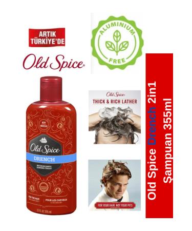 old Spice Old Spice Drench Moisturizing 2in1 Shampoo and Conditioner for Men 355ml (Imported Product)