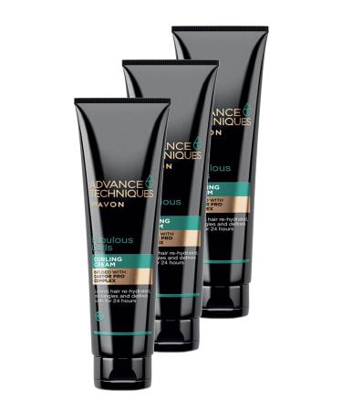 Avon Advance Techniques Curl Styling Leave-In Hair Care Cream 150 Ml. Triple Set