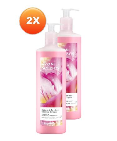 Avon Senses Sweat & Joyful Freesia and Pomegranate Scented Cream Shower Gel 720 Ml. Set of Two - Buy Online on GoSupps.com