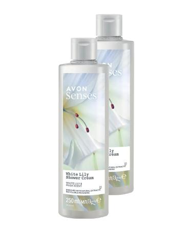 Avon Senses White Lily White Lily Scented Shower Gel 250 Ml. Set of Two