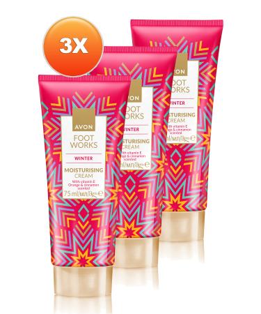 Avon Foot Work Winter Orange and Cinnamon Scented Vitamin E Moisturizing Foot Cream 75 Ml. Triple Set - Buy Online on GoSupps.com
