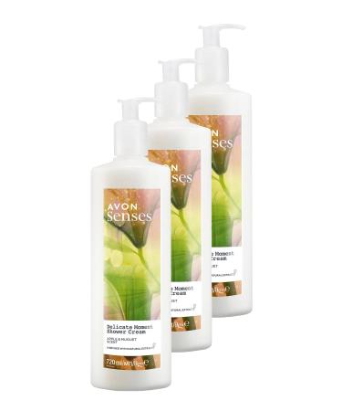 Avon Senses Delicate Moment Apple and Lily of the Valley Scented Cream Shower Gel 720 Ml. Set of Three