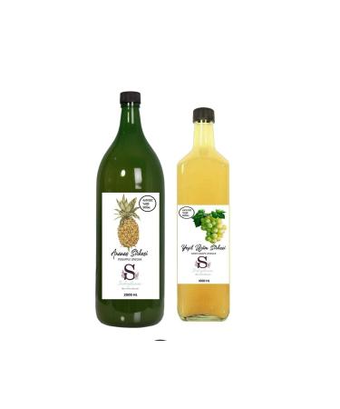 Suheylaana Natural Pineapple Vinegar 2000 Ml And Natural Green Grape Vinegar 1000 Ml