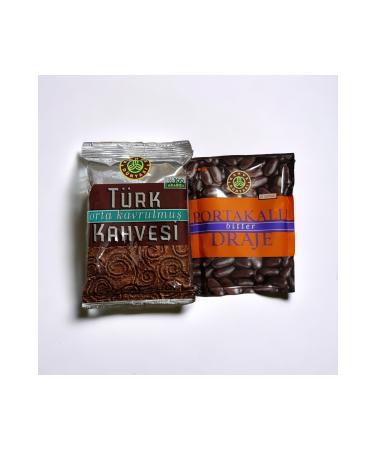 Kahve D nyas Medium Roast Turkish Coffee 100 gr and Orange Bitter Dragee 60 gr