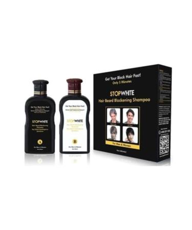 STOP WHITE Stopwhite Hair Beard Blackening Shampoo Set 400 ml