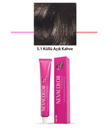 durgunstore TOPTANBULURUM Premium 5.1 Ash Light Brown - Permanent Cream Hair Dye 50 g Tube