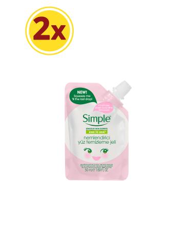 Simple Kind To Skin Mini Moisturizing Facial Cleansing Gel 50 Ml X2