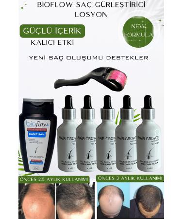 BioFlow Hair Regrowth - Hair Thickener - Hair Care Lotion - 5 Serum Roller Shampoo