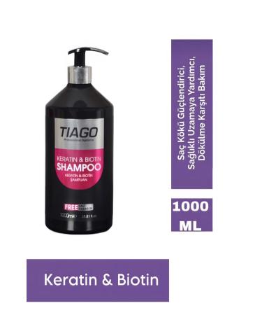 Tiago Keratin&biotin Salt-Free Shampoo 1000 Ml - Buy Online on GoSupps.com