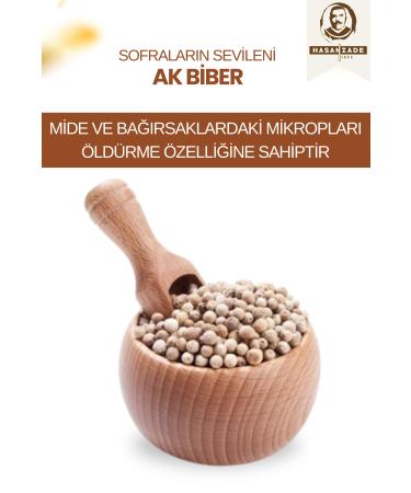 Hasanzade Natural White Pepper (WHITE PEPPER) 500 gr - Fine Grained and Aromatic White Pepper