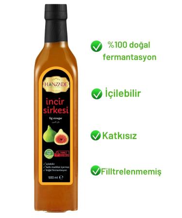 Hanzade Herbal Fig Vinegar 500 ml Natural Fermented Pure Drinkable Glass Bottle Fig Vinegar (IR-154210) - Buy Online on GoSupps.com