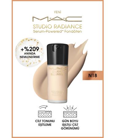 Mac Luminous Skin Look Studio Radiance Serum-Powered Foundation-N18-30ml