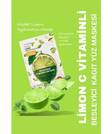QN AY Lemon Vitamin C Hydrating Face Mask Lime Mask Brightening Balancing
