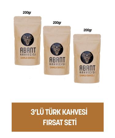 Abant Kahvecisi (3x200gr) 3-Piece Natural Mastic Turkish Coffee Flavor Set