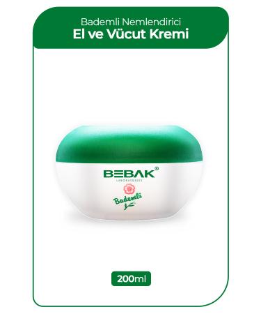 Bebak Almond Moisturizing Hand and Body Cream Jar 200 Ml