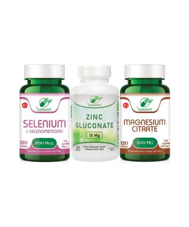Yurdavit Set 120 Tablets Selenium 200 Mcg Zinc Gluconate 15 mg Magnesium Citrate 500 Mg