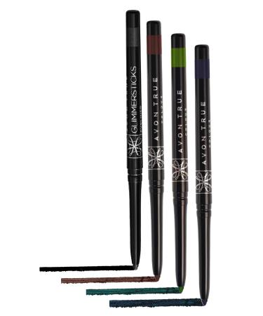 Avon Glimmersticks Blackest Black Cosmic Brown Emerald and Starry Night Blue Eye Pencil Pack