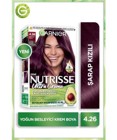 Garnier Nutrisse Intense Nourishing Permanent Cream Hair Dye 4.26 Aubergine Purple - Buy Online on GoSupps.com
