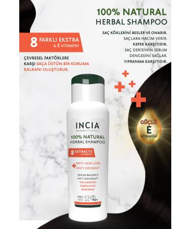 INCIA 0 Natural Anti-Hair Loss Shampoo 8 Valuable Plant Extracts Vegan 275 ml - Buy Online on GoSupps.com