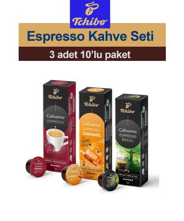 Tchibo Cafissimo 3-Piece Espresso Coffee Set 3x10 - Caramel - Brasil - Espresso
