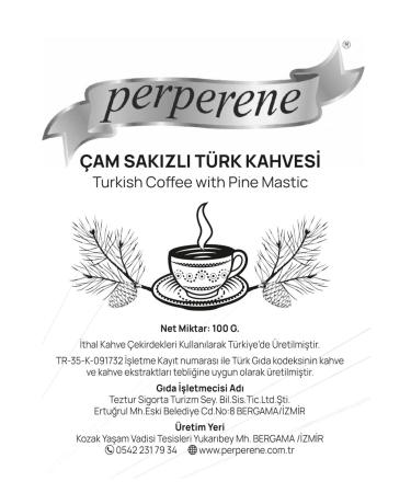 perperene Turkish Coffee with Pine Gum 100 Gr X 5 Pcs