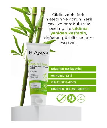 Bianna Facial Peeling Vitamin C and Pore Tightening Green Tea and Bamboo 200ml - Buy Online on GoSupps.com
