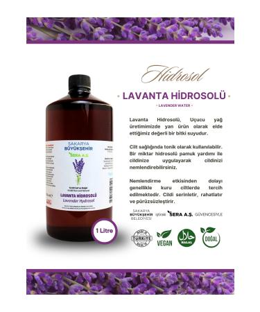SBB SERA Lavender Water Hydrosol (HYDROSOL/HYDROLATE) 1 L - 100% Natural Halal Vegan Certified