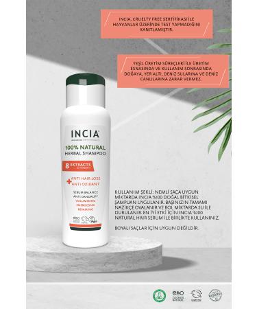 INCIA 0 Natural Anti-Hair Loss Shampoo 8 Valuable Plant Extracts Vegan 275 ml - Buy Online on GoSupps.com