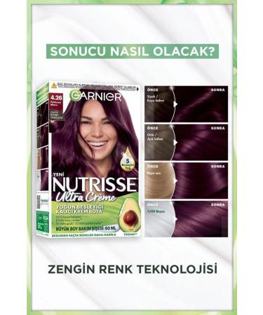 Garnier Nutrisse Intense Nourishing Permanent Cream Hair Dye 4.26 Aubergine Purple - Buy Online on GoSupps.com