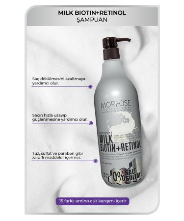 Morfose Anti Hair Loss Sulfate-Free Milk Biotin Retinol Containing Salt-Free Shampoo 1000 ml - Buy Online on GoSupps.com