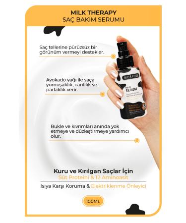 Morfose Milk Therapy Keratin Hair Serum 100 Ml - Repairs Damaged Hair Soft and Lively Hair - Buy Online on GoSupps.com