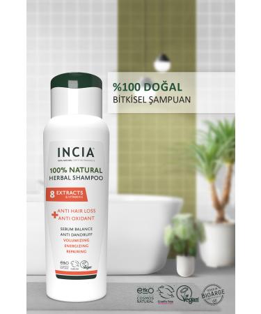 INCIA 0 Natural Anti-Hair Loss Shampoo 8 Valuable Plant Extracts Vegan 275 ml - Buy Online on GoSupps.com