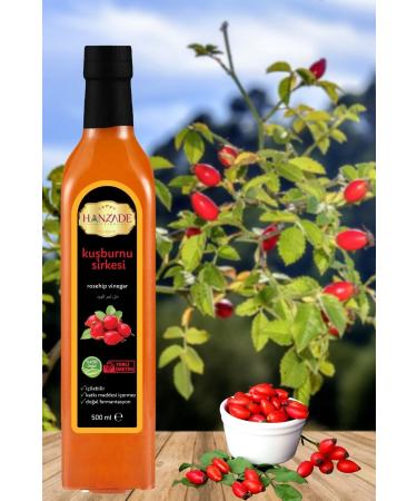 Hanzade Herbal Rosehip Vinegar 500 ml Natural Fermented Pure Drinkable Glass Bottle Rosehip Vinegar (KU-425410) - Buy Online on GoSupps.com