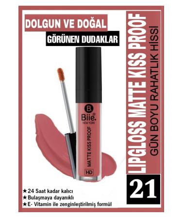 biie NewYork HD Long-Lasting Matte LIQUID MATTE Lipstick Kiss Proof Lipgloss No:21
