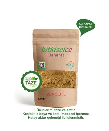 herbalce Premium Quality Natural Ginger Powder - The Root of Health and Taste 200 Gr.