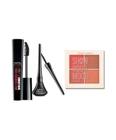 Show by Pastel Blush Set 442 Dreamy + Volume&Curl Mascara + Deep Matte Waterproof Dipliner - Mat Dipliner