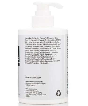 ADVANCED CLINICALS Advanced Clinicals Retinol + Niacinamide Face and Body Cream 444ML - Buy Online on GoSupps.com