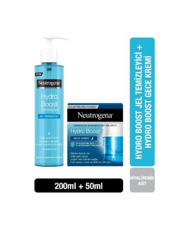 Neutrogena Hydro Boost Water Gel Cleanser 200 Ml + Moisturizing Night Cream 50 Ml