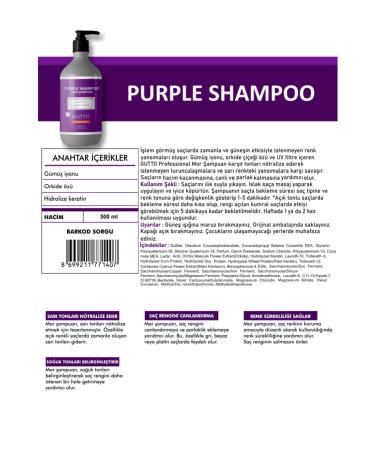 Gutto Anti-Orange and Color Correcting Purple Shampoo 500ml - Buy Online on GoSupps.com