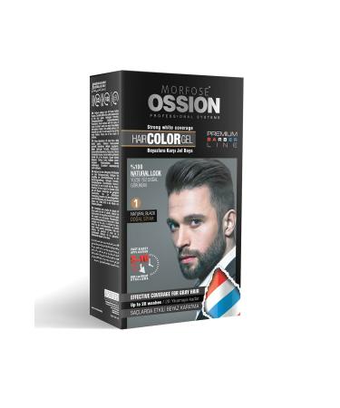 Morfose Ossion Pr.barber Men's Hair Gel Dye Natural Black No:1 40 Ml