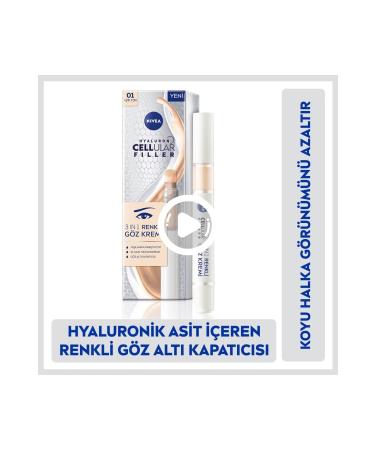 NIVEA Hyaluron Cellular Filler 3in1 Tinted Light Tone Eye Care Cream 01 - Buy Online on GoSupps.com