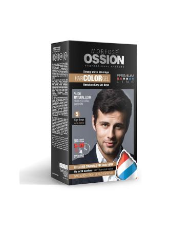 Morfose Ossion Pr.barber Men's Hair Gel Dye Light Brown No: 5 Kit 40 ml
