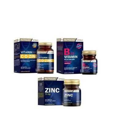 Nutraxin B12 Vitamin 1000 Mcg 60 Tablets+vitamin Max 60 Tablets+zinc 15 Mg 100 Tablets