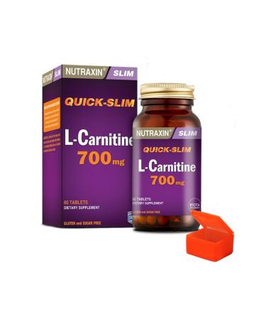 Nutraxin Quick Slim L-carnitine 700mg 60 Tablets + Pill Box