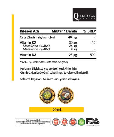 Q natura series Vitamin D3 K2 20 ml (D3k2 with Organic Olive Oil) - Buy Online on GoSupps.com