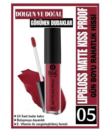 biie NewYork HD Long-Lasting Matte LIQUID MATTE Lipstick Kiss Proof Lipgloss No:05
