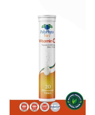 PolyPhyto Vitamin C + Zinc 20 Effervescent Tablets
