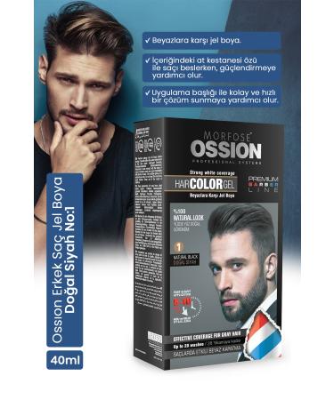 Morfose Ossion Pr.barber Men's Hair Gel Dye Natural Black No:1 40 Ml - Buy Online on GoSupps.com