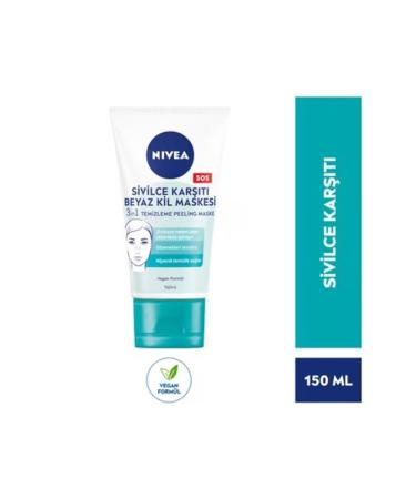 NIVEA 3in1 Anti-Acne Face Cleansing White Clay Mask 150 ml