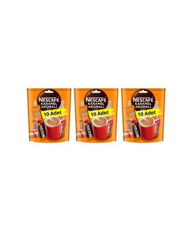 Nescafe - READY COFFEE NESCAFE 3IN1 CARAMEL FLAVOURED 177GR 10 PIECES - 3 PACKS